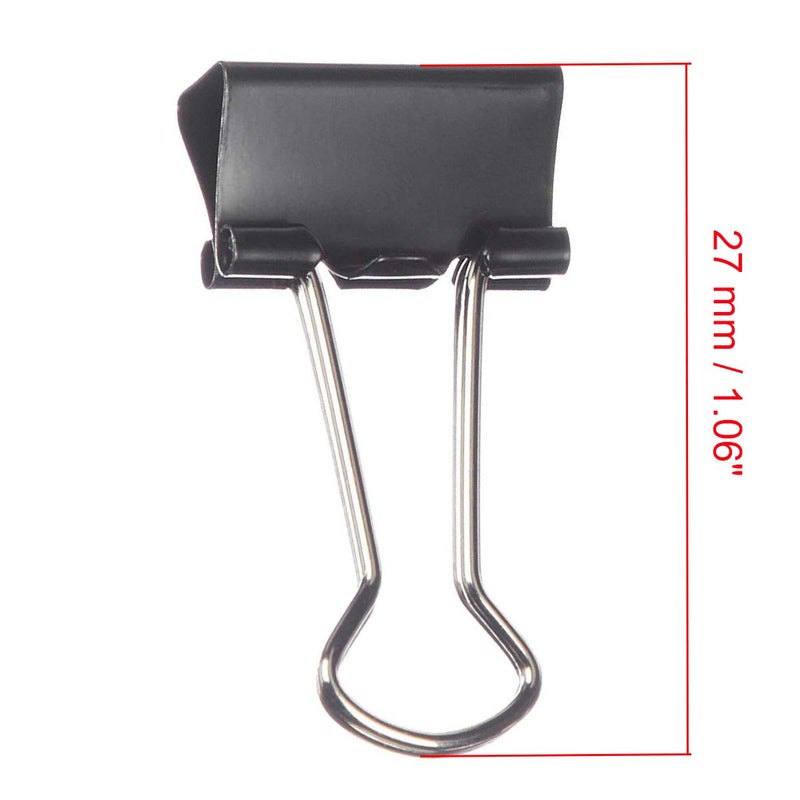 COMOK 1/2 Inches Mini Binder Clips, 12 per Pack, 12 Pack for Office Work, Archive Work, Document Organizing, Black, Medium - Image 3